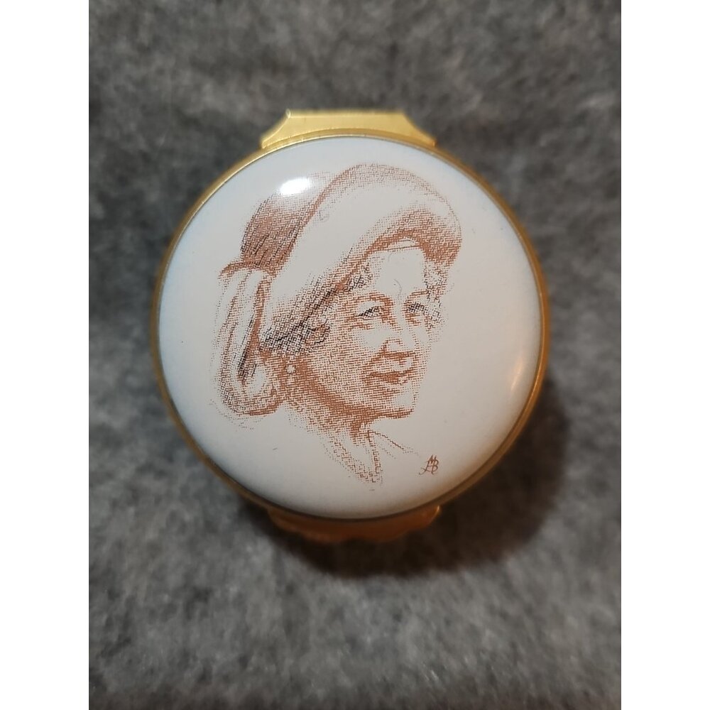 Halcyon Days Enamel Box Queen Mother 90th Birthday 1990 England